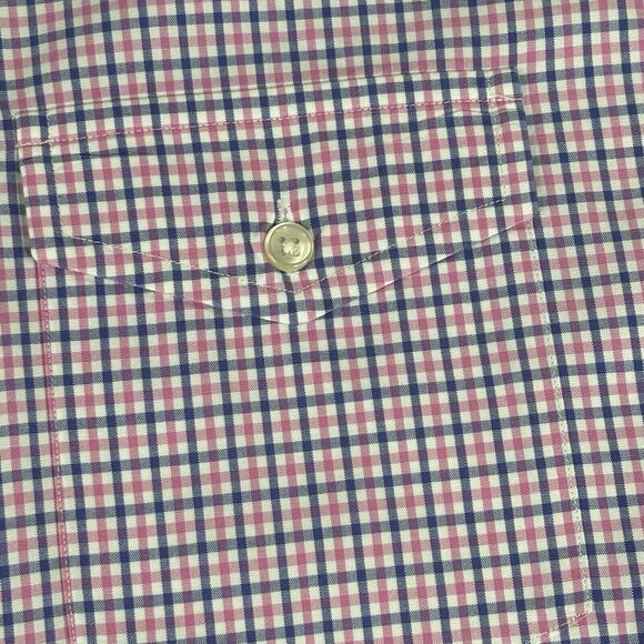 Ralph Lauren Shirt Men Large Button Down Pink Blue Plaid Custom Fit Chest Pocket - Picture 4 of 11